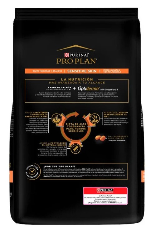 PRO PLAN SENSITIVE SKIN RAZAS MEDIANAS Y GRANDES