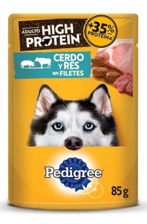 PEDIGREE POUCH HIGH PROTEIN CERDO Y RES