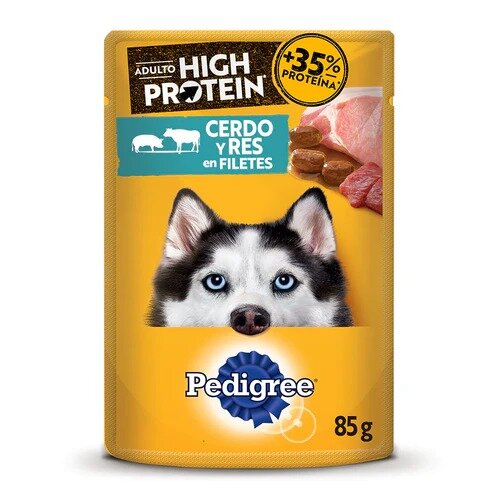 PEDIGREE POUCH HIGH PROTEIN CERDO Y RES