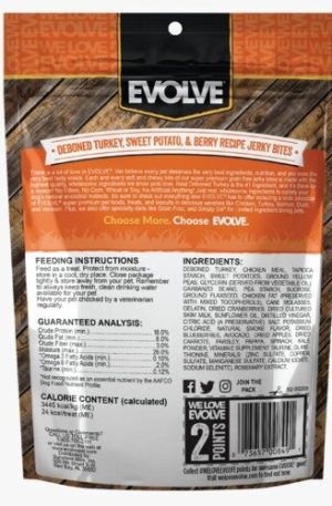Evolve Grain Free Jerky Bites – Pavo, Batata & Frutos Rojos (2) Evolve Grain Free Jerky Bites - Pavo, Batata & Frutos Rojos