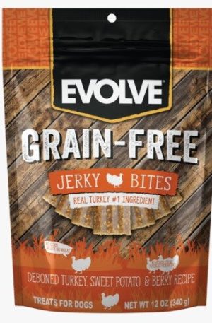 Evolve Grain Free Jerky Bites - Pavo, Batata & Frutos Rojos