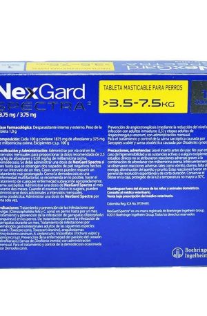 Nexgard Spectra Antiparasitario interno y externo para perros de 3.5 a 7.5 Kg (2)