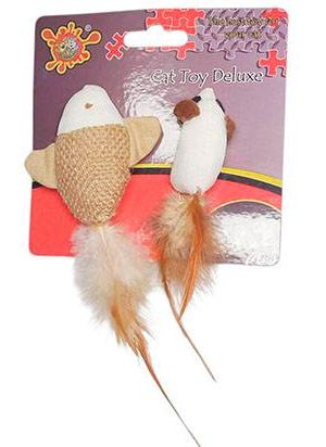 dos juguetes de presa para gatos